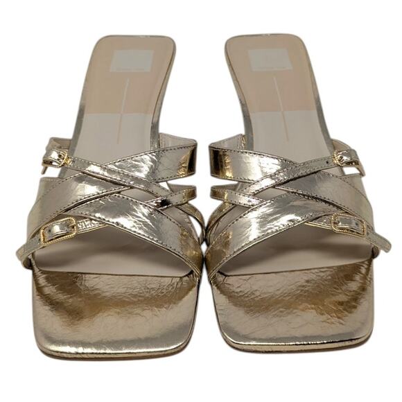 Dolce Vita Shoes - Dolce Vita Bryant Gold Distressed Leather Heels Sandals Size 11
